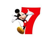 Disney Mickey Mouse 7Th Birthday Candle In Red Red One Size