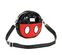 Disney Mickey Mouse Air-Padding Round Shoulder Bag, Black, 18.5 x 18.5 cm