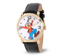 Disney Mickey Mouse Articulating Hands Watch for Men, Gold, Black, Mickey Vintage Watches 2 - Gold Case/Black Leather Strap