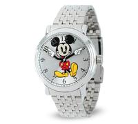 Disney Mickey Mouse Articulating Hands Watch for Men - Stylish Mickey Mouse Watch for Men, Gift Enthusiasts, Full Color Watches with Silver Dial and Stainless Steel Strap, Silver, Mickey Vintage