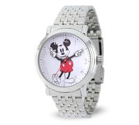 Disney Mickey Mouse Articulating Hands Watch for Men - Stylish Mickey Mouse Watch for Men, Gift Enthusiasts, Full Color Watches with Silver Dial and Stainless Steel Strap, Silver, Mickey Vintage