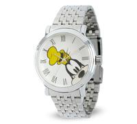 Disney Mickey Mouse Articulating Hands Watch for Men - Stylish Mickey Mouse Watch for Men, Gift Enthusiasts, Full Color Watches with Silver Dial and Stainless Steel Strap, Silver, Mickey Vintage