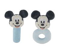 Disney Mickey Mouse Assorted Plush Lovie Rattle Set Pack of 2 - Soft and Cuddly Plush Material, Built-in Rattle for Sensory Stimulation,Vibrant Colors and Intricate Details