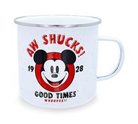 Disney Mickey Mouse "Aw Shucks" Ceramic Camper Mug | BPA-Free Coffee Cup For Espresso, Tea | Holds 20 Ounces