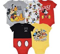 Disney Mickey Mouse Baby Boys 5 Pack Bodysuits 6-9 Months