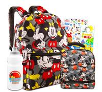 Disney Mickey Mouse Backpack and Lunch Box Set For Kids - Bundle with Classic Mickey Backpack, Classic Mickey Lunch Bag, Tattoos, & More | Mickey Backpack For Boys