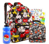 Disney Mickey Mouse Backpack and Lunch Box Set For Kids - Bundle with Classic Mickey Backpack, Classic Mickey Lunch Bag, Tattoos, & More | Mickey Backpack For Boys