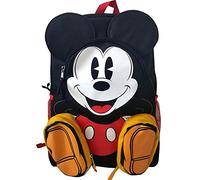 Disney Mickey Mouse Backpack Front Body 16" with 3-Zipper Pockets, Black, M, Mickey Travel Bag, Mickey Backpack Purse, Mickey Canvas Backpack, Cute Mickey Backpack