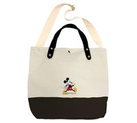 Disney Mickey Mouse Beach Bag, Travel Bag, Shopping Bags, Cotton Design, Shoulder Bags, Gift for Women and Teenagers, beige, 37 x 26 x 11 CM