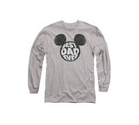 Disney Mickey Mouse Best Dad Ever Long Sleeve T-Shirt, Athletic Heather in Light Grey | Size: 2XL Disney Light Grey 2XL