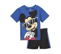 Disney Mickey Mouse Big Boys T-Shirt and Mesh Shorts Outfit Set Navy-Blue 12