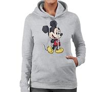 Disney Mickey Mouse Big Head Sketch Women's Hooded Sweatshirt Heather Grey
