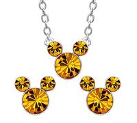 Disney Mickey Mouse Birthstone Necklace and Earring Set SH00519RNOVL
