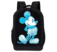 Disney Mickey Mouse Black Backpack for Kids and Adults - 17 Inch Air Mesh Padded Knapsack for School and Travel (Blue)