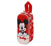 Disney Mickey Mouse Bobblehead-3D Double Pencil Case, Red, 22 x 9.5 cm
