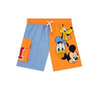 Disney Mickey Mouse Boys Swim Trunks, Mickey, Donald Duck & Pluto Boys Swimming Shorts, Kids Swim Shorts for Summer, Orange, 5-6 Years
