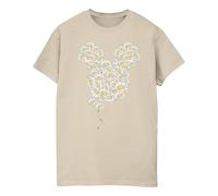 Disney Women's Mickey Mouse Chamomile Head Cotton Boyfriend T-Shirt in Light Sand | Size: 4XL Disney Light Sand 4XL