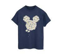Disney Mickey Mouse Chamomile Head Cotton Boyfriend T-Shirt In Navy Navy M