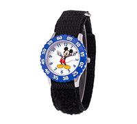 Disney Mickey Mouse Children's Analogue Stainless Steel Watch with Nylon Strap, Black -, Black -, Strap, Black, strip