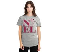 Disney Mickey Mouse Christmas Noel Snowball Ladies T Shirt, Athletic Heather, X-Large