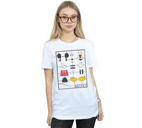 Mickey Mouse Construction Kit Cotton Boyfriend T-Shirt Disney White XXL