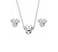 Disney Mickey Mouse Crystal Earring and Necklace Set Silver