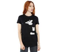 Disney Mickey Mouse Cut Cotton Boyfriend T-Shirt In Black Black XXL