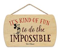 Disney Mickey Mouse Do the Impossible Hanging Wood Wall Decor