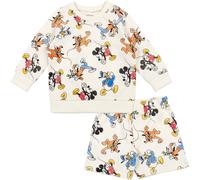 Disney Mickey Mouse Donald Duck Goofy Newborn Baby Boys French Terry Sweatshirt & Shorts White 3-6 Months