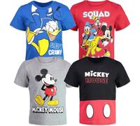 Disney Mickey Mouse Donald Duck Goofy Pluto Infant Baby Boys 4 Pack Graphic T-Shirts 18 Months