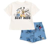Disney Mickey Mouse Donald Duck Pluto Newborn Baby Boys Waffle Knit T-Shirt Shorts Outfit Set Mickey Mouse/Blue 6-9 Months