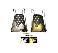 Disney Mickey Mouse Drawstring Backpack Autograph Books & Necklace Pens - Set of 6 (BIG HEAD)
