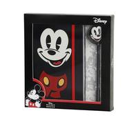 Disney Mickey Mouse Face-Gift Box with Diary and Fashion Ballpoint Pen, Black, 22.4 x 23.2 cm