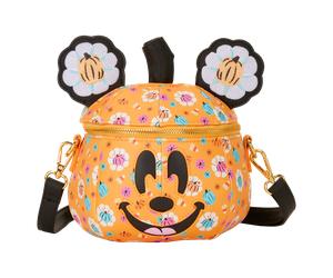 Disney: Mickey Mouse Floral Pumpkin Head Glow Figural Crossbody Bag