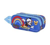 Disney Mickey Mouse Freestyle-3D Double Pencil Case, Blue, 22 x 9.5 cm