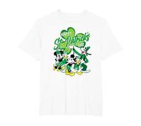 Disney Mickey Mouse & Friends Happy St. Patrick's Day T-Shirt, Men's Big and Tall, White, 3X Tall