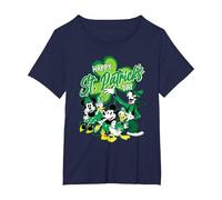 Disney Mickey Mouse & Friends Happy St. Patrick's Day T-Shirt, Women's Plus, Navy Blue, 2X