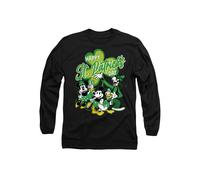 Disney Mickey Mouse Friends St Patrick's Day Minnie Goofy Donald Long Sleeve T-Shirt, Black Black