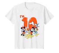 Disney Mickey Mouse & Friends Vintage Group 10th Birthday T-Shirt, Youth, White, 4T