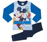 Disney Mickey Mouse Fun Boys Pyjama Set Pjs Nightwear Size 2-3 Years Blue