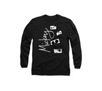 Disney Mickey Mouse Geometric Shapes Long Sleeve T-Shirt, Black Black XXL