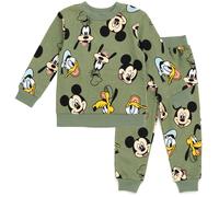 Disney Mickey Mouse Goofy Donald Duck Infant Baby Boys Fleece Sweatshirt and Jogger Pants Set Green 24 Months