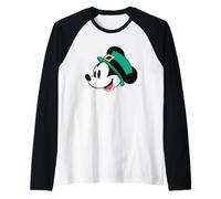 Disney Mickey Mouse Green Top Hat St. Patrick's Day Raglan Baseball Tee