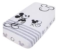 Disney Mickey Mouse - Grey, Ivory and Black Photo Op Fitted Crib Sheet