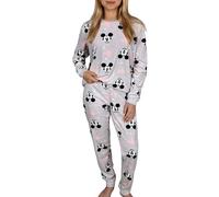 DISNEY Mickey Mouse Grey women's long sleeve velour pyjama, plus size 3XL