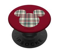 Disney Mickey Mouse Head Icon Christmas Holiday Plaid PopSockets Swappable PopGrip