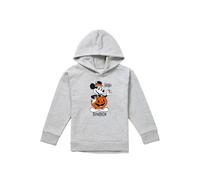 Disney Mickey Mouse Hello Pumpkin Youth Kids Pull-Over Hoodie, Athletic Heather in Grey | Size: 12-13 Years Disney Grey 12-13 Years