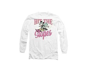 Disney Mickey Mouse Hit The Slopes Long Sleeve T-Shirt, White White