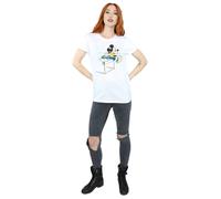 Disney Mickey Mouse Hurdles Cotton Boyfriend T-Shirt In White White XXL