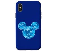 Disney Mickey Mouse Icon Blue Camo Camouflage Pattern Case for iPhone X/XS